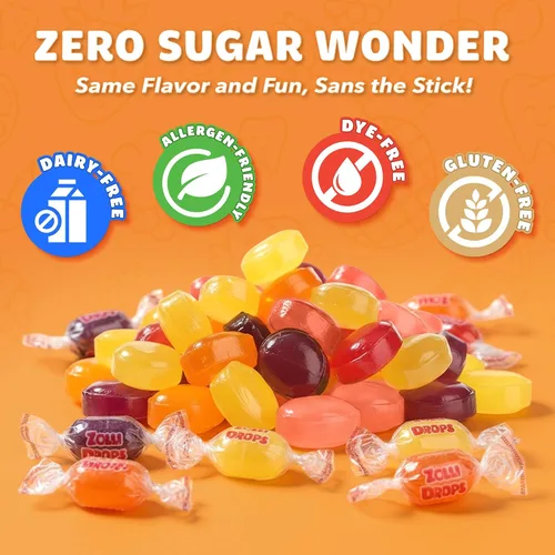 Vista 3 de Zolli Drops - Caramelos sin azúcar con xilitol, paletas sin colorantes, aptos para dieta keto y diabética, golosinas aprobadas por dentistas