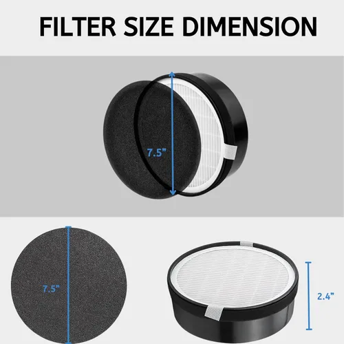 Vista 3 de Nispira Paquete de 2 filtros de aire de repuesto LV-H132 compatibles con purificadores de aire Levoit LV-H132-RF 3 en 1 True HEPA Filtro de carbono