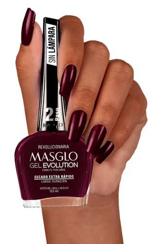 Vista 3 de MASGLO Gel Evolution - Juego de 3 esmaltes de uñas, no necesita lámpara UV/LED, secado rápido, uso de 12 días, fórmula libre de 14, acabado