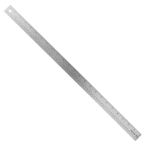 Vista 7 de Pacific Arc, Regla de acero inoxidable con medidas en pulgadas y picas, 36 pulgadas (91,4 cm), con respaldo de goma