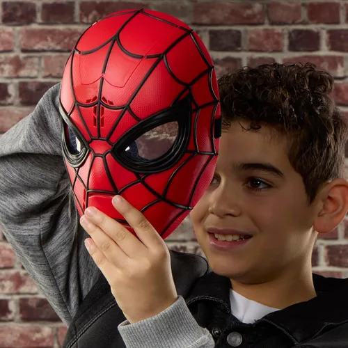 Vista 4 de Marvel Studios Spider-Man: Máscara brillante Wisecrackin' de New Day, juguete electrónico de juego de rol, máscara de disfraz de superhéroe
