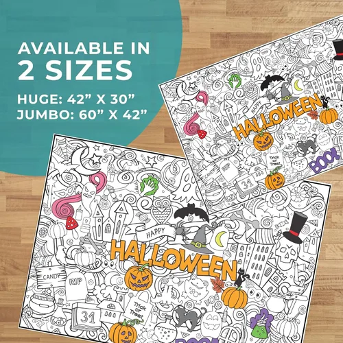 Vista 2 de Póster gigante para colorear – Hojas para colorear jumbo de primera calidad para niños y adultos con páginas gruesas resistentes a la suciedad, uso