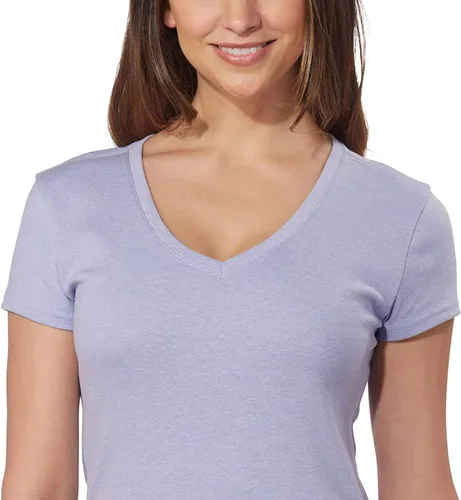 Vista 3 de Kirkland Signature Camiseta de algodón con cuello en V para mujer