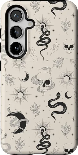 Vista 371 de Casely Funda para Galaxy S9 Postura de cadáver Yoga de esqueleto Diseño protector delgado esencial de doble capa