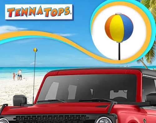 Vista 5 de Summer Fun Beach Ball - Accesorio para antena de automóvil, camión, SUV, para antena de estilo delgado