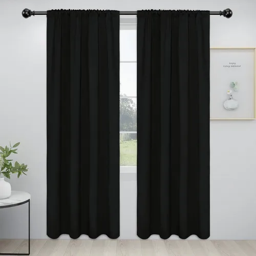Vista 41 de Easy-Going - Cortinas opacas con bolsillo para varilla para dormitorio, cortinas de ventana para oscurecer la habitación para sala de estar