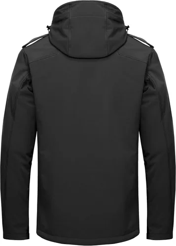 Vista 2 de Little Donkey Andy - Chaqueta de invierno para hombre, forro de sherpa cálido, softshell, cortavientos, para montaña, esquí, nieve, con capucha
