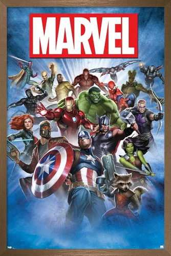 Vista 14 de Trends International Marvel Comics - Póster de pared de tiro grupal, 14.725 x 22.375 pulgadas, versión enmarcada de madera de granero