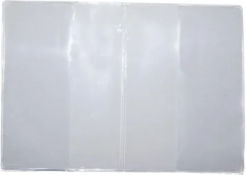 Vista 5 de Juego de 2 fundas de plástico de vinilo transparente resistente para pasaporte, hechas en Estados Unidos, Gris, Cartera de viaje