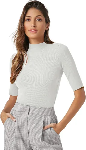 Vista 2 de PrinStory Camisetas de manga corta para mujer, para otoño, de negocios, elegantes, casuales, sin botones, a la moda 2023