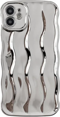 Vista 15 de Caseative Funda para iPhone 11, diseño de ondas rizadas, suave, compatible con iPhone (azul, iPhone 11)