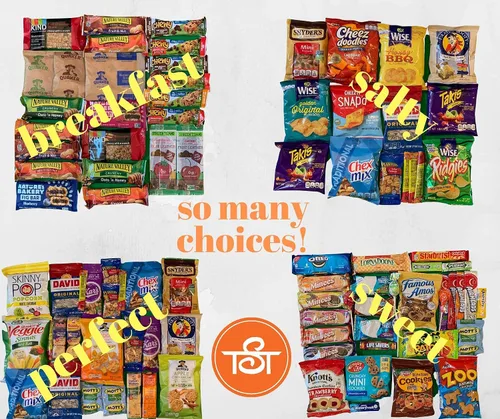 Vista 9 de 100 Count Snacks Variety Pack Gift Box- Huge Snack Care Package- Delicious Individually Wrapped Snack Box for Adults, Kids, College Students