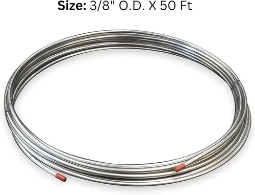 Vista 2 de Bobina de tubería de acero inoxidable de 3/8 "diámetro exterior x 50' - Tubería tipo 304 SS (pared de .020")