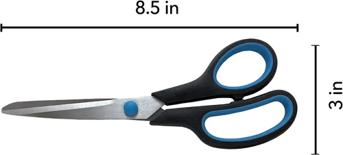 Vista 4 de Clipco Tijeras de acero inoxidable con mango ergonómico (paquete de 30)