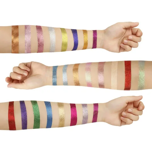 Vista 5 de Aolailiya Paleta de sombra de ojos con brillantina prensada de 24 colores – Mineral Ultra Shimmer paleta de maquillaje sombra de ojos polvo de larga