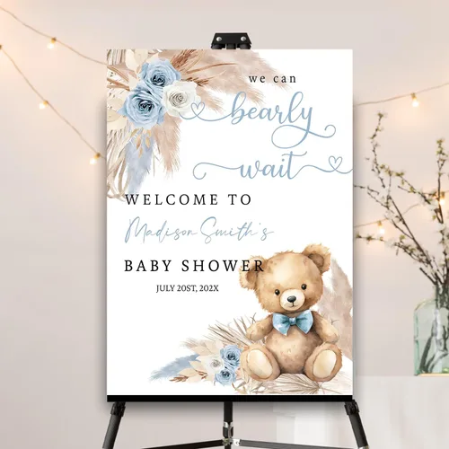 Vista 8 de Letrero personalizado de flores silvestres para baby shower, letrero de bienvenida para baby shower, decoración de fiesta de plástico con estacas