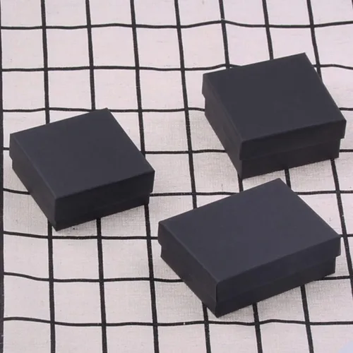 Vista 6 de EXCEART Cajas de regalo negras, 144 unidades, collar de estraza negra, aretes, caja de cartón para joyería, caja de regalo de cartón, caja de regalo