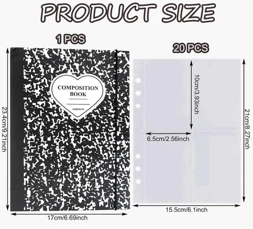 Vista 2 de Carpeta A5 Kpop - Álbum de tarjetas fotográficas con 20 fundas interiores de 3 pulgadas para álbum de fotos en hojas sueltas, recargable, 6 anillos