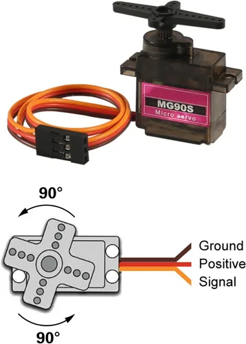 Vista 2 de 2 unids MG90S Micro Servo Motor 9G servo Geared Micro RC Servo Motor Smart Robot 180 grados Compatible con Raspberry Pi Project Car Helicopter