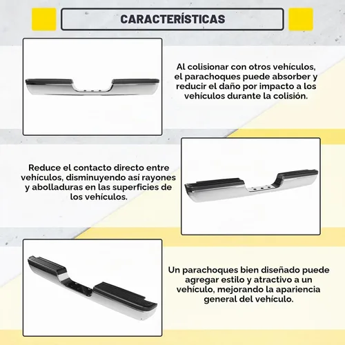 Vista 5 de KUAFU Conjunto de parachoques W/Pasos Plata+Acero Negro+Plástico CH1102328
