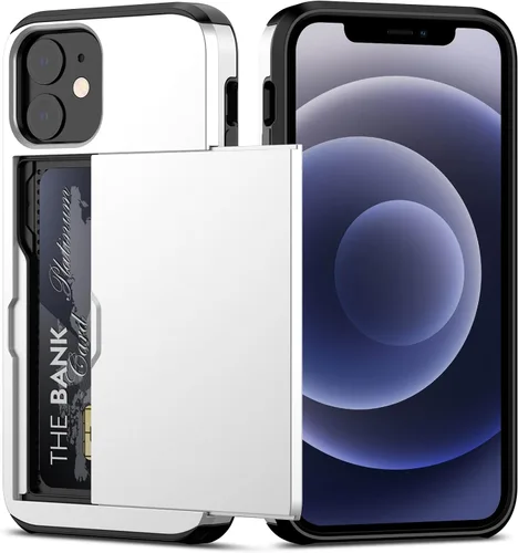Vista 16 de Nvollnoe Funda para iPhone 11 con tarjetero resistente de protección de doble capa a prueba de golpes, ranura para tarjetas oculta, funda delgada