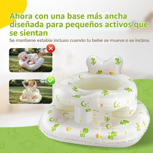 Vista 3 de Asiento inflable para bebés de 3–36 meses, Silla de piso Sit Me Up de SSyang con bomba de aire incorporada, Silla de bebé de apoyo para aprender a