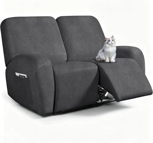 Vista 39 de ANARACHON Fundas para sillas reclinables con aspecto de cuero, funda elástica de 4 piezas, funda suave para silla reclinable, protector de muebles