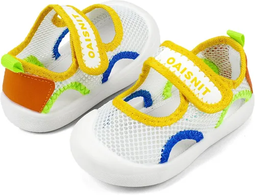 Vista 5 de OAISNIT Sandalias de verano para bebés, niñas y niños, antideslizantes, ligeras, zapatos de agua para la playa, primeros pasos
