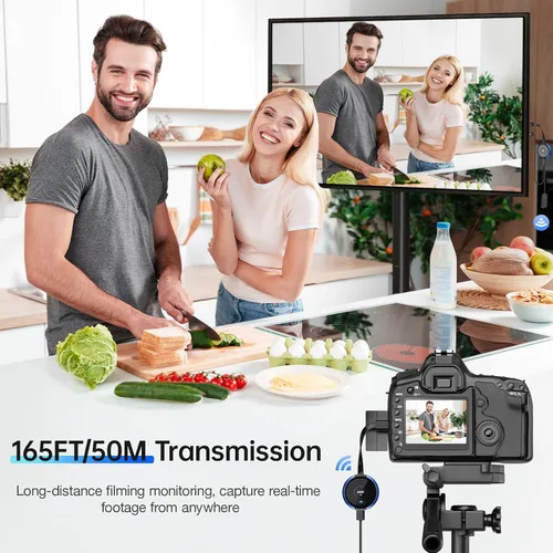 Vista 6 de AIMIBO Transmisor inalámbrico USB C y receptor HDMI 4K, 2.4/5G Extensor inalámbrico HDMI 165FT/50M, video y audio emitido desde portátil, MacBook