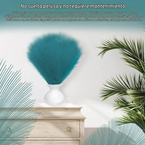 Vista 7 de 8 piezas de hierba de pampa sintética de decoración bohemia – Ramas de hierba artificial de la pampa de 18 pulgadas para rellenos de jarrones
