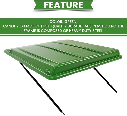 Vista 4 de Kojem Toldo de tractor verde compatible con tractores utilitarios compactos John Deere con tiras de 34 pulgadas de ancho o menos. Se adapta a toldo