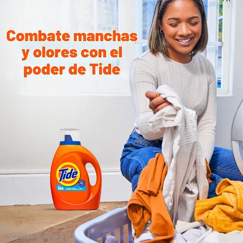 Vista 5 de Tide Detergente líquido para ropa, aroma Clean Breeze, 48 cargas, 60 onzas líquidas, funciona en el 100% de las manchas comunes