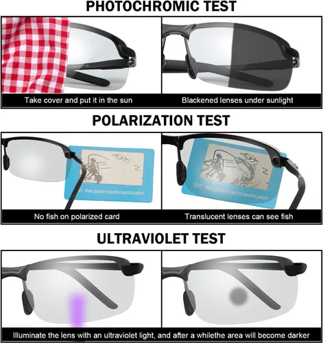 Vista 4 de YIMI Gafas de sol fotocrómicas polarizadas para hombres y mujeres deportes al aire libre conducción antirreflejos UV400 protección z87 gafas
