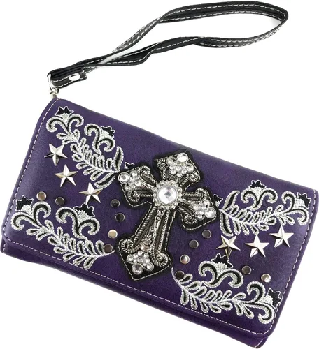 Vista 2 de Zelris Western Cross Star - Cartera cruzada con diseño floral para mujer