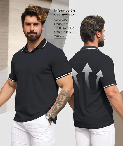 Vista 3 de GEEK LIGHTING Paquete de 3 camisas polo de manga corta con bolsillo para Negro Gris Armygreen