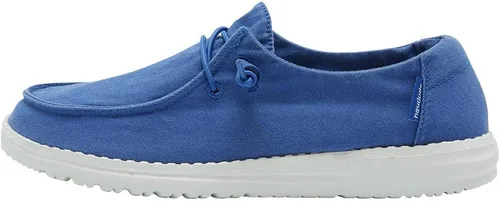 Vista 30 de Hey Dude Wendy Chambray - Zapatos para mujer, mocasines con cordones para mujer, cómodos y ligeros Aurora Blanco 2