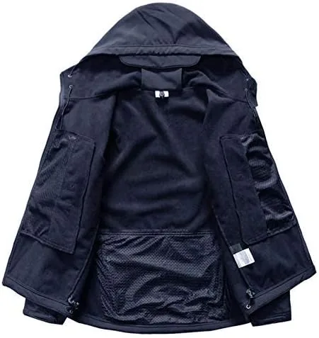 Vista 4 de MAGCOMSEN - Chaqueta táctica con capucha para hombre, impermeable, suave, abrigo de invierno