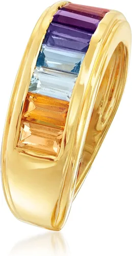 Vista 3 de Ross-Simons Anillo de 1,70 quilates con piedras preciosas en oro de 18 quilates sobre plata esterlina