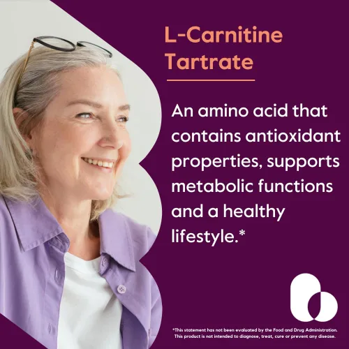 Vista 2 de BESTVITE Tartrato de L-carnitina 500 mg por cápsula (120 cápsulas) - Sin estearatos - Sin OMG - Sin gluten - Apoya la salud del corazón