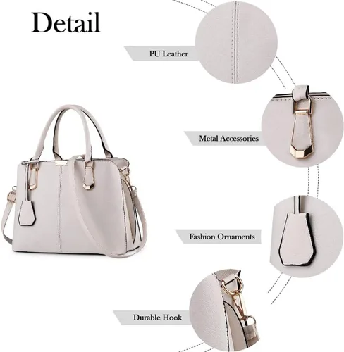 Vista 5 de Bolsos y bolsos de mano para mujer, de piel sintética, con asa superior, bolso de hombro
