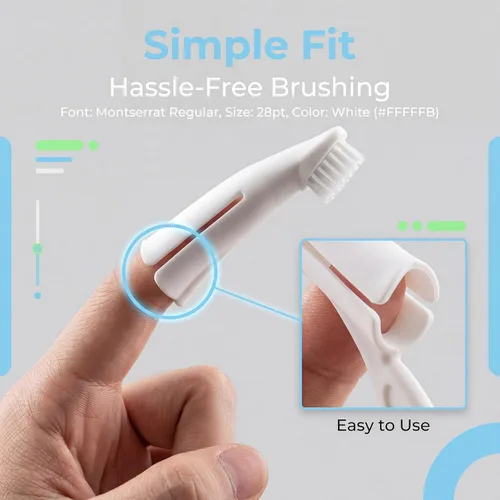Vista 5 de Cepillo de dientes para perros y gatos, cerdas de nailon suave, cepillo de dientes de dedo de gato con mango ergonómico, cepillo de dientes