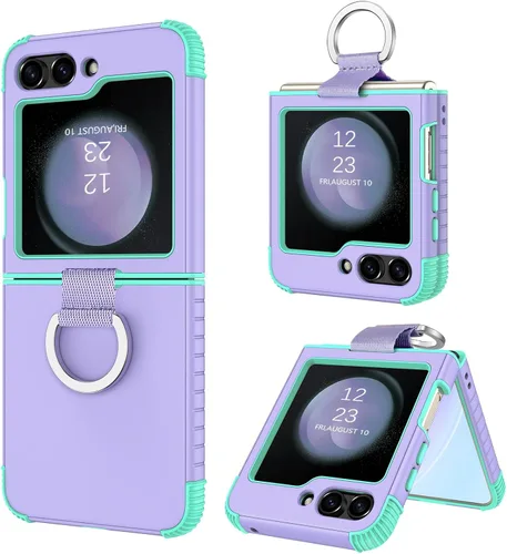 Vista 11 de BENTOBEN Funda para Samsung Galaxy Z Flip 5, Z Flip 5 5G, resistente 2 en 1, cuerpo completo, resistente, a prueba de golpes, con anillo