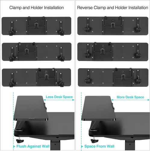 Vista 5 de AVLT Soporte de escritorio con abrazadera para monitor de 32 pulgadas con abrazadera para monitor con soporte deslizante para portátil, tableta
