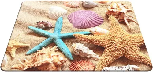 Vista 4 de Seashell - Alfombrilla de mouse para videojuegos, conchas de mar coloridas en la playa, alfombrilla de mouse para computadora, escritorio, laptop
