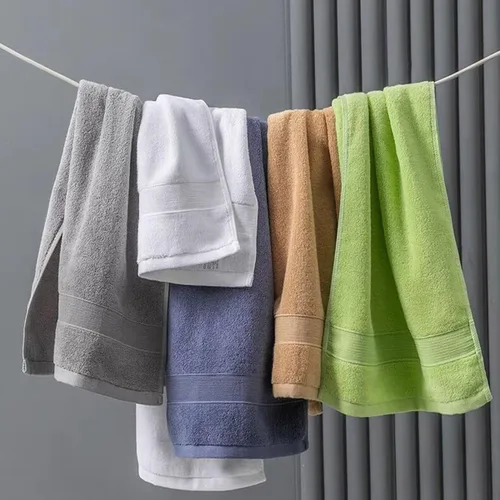 Vista 4 de JININQ 2 toallas de mano suaves 100% algodón de 13.4 x 29.5 pulgadas, juego de toallas faciales prémium para baño, gimnasio, hogar (azul)