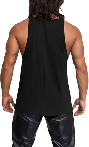 Vista 2 de Wihion Camisetas sin mangas para hombre, camisetas musculares para entrenamiento, fitness, gimnasio