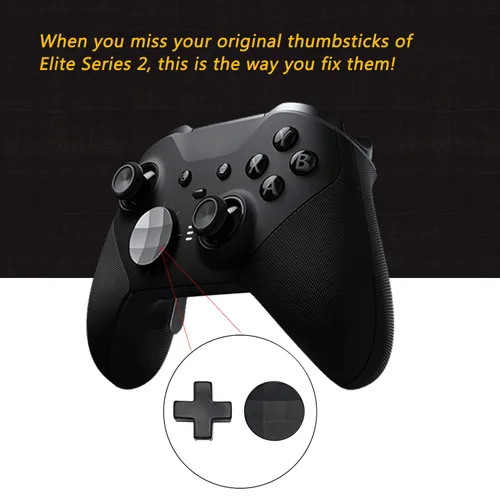 Vista 4 de 13 in 1 Metal Swap Thumbsticks Joysticks, Trigger Paddles, Dpads and Tool for Xbox One Elite Controller Series 2, Elite Series 2 Core (Black)