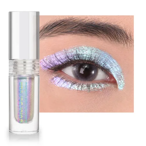 Vista 32 de CHARMACY Sombra de ojos líquida duocroma, aspecto metálico, juego de sombras de ojos con purpurina de larga duración, pigmentos metálicos, secado