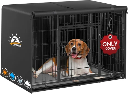 Vista 9 de Zettum Funda para Jaula de Perro de 24 Pulgadas - Cubiertas de Jaula Kennel 600D para Jaula de Perro Impermeables y de Servicio Pesado, Funda