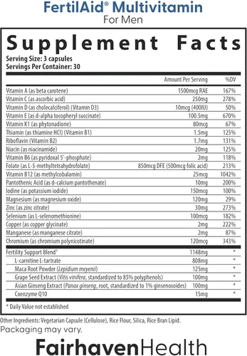 Vista 2 de FertilAid para hombres y MotilityBoost Combo, vitaminas prenatales y suplemento de fertilidad masculina para apoyar el recuento y la motilidad